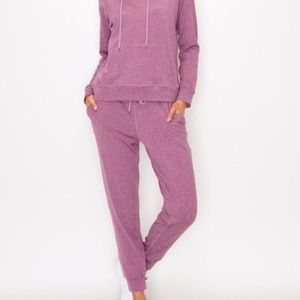 Fleece-Lined Pullover  Hoodie and Jogger Set